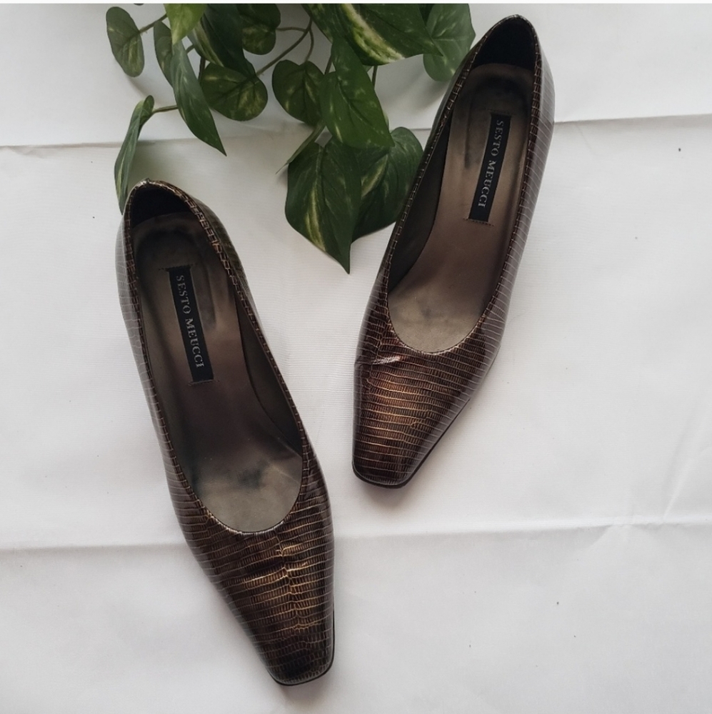 SALE Sesto Meucci Square toe leather shoes Sz 7.5
